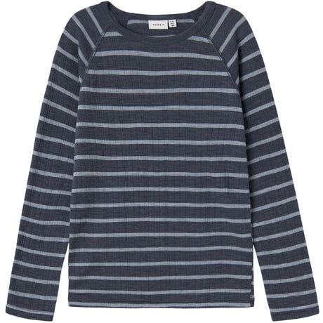 Name It Ombre Blue Wang Wool Needle Blouses Stripe