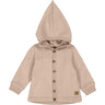 Mikk-Line Warm Taupe Cotton Fleece Cardigan m. Hood