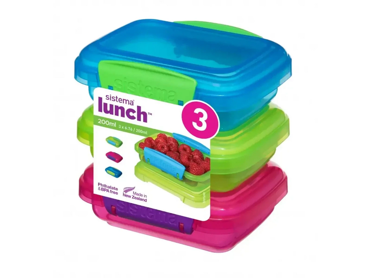 Sistema Lunch Coloured 200 ml 3-Pack