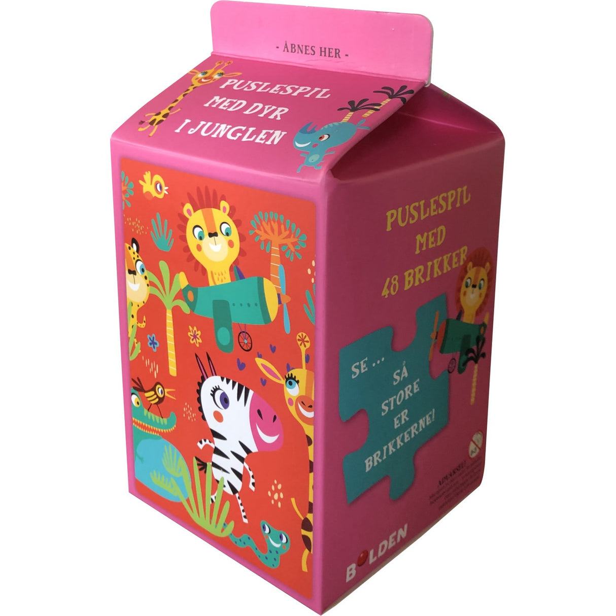 Bolden Milk Carton Jigsaw Puzzle: Animals in the Jungle