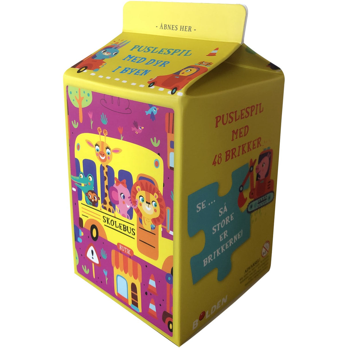 Bolden Milk Carton Jigsaw Puzzle: Animals in the City