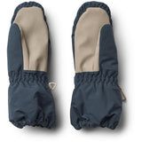 Wheat Dark Blue Mittens Tech