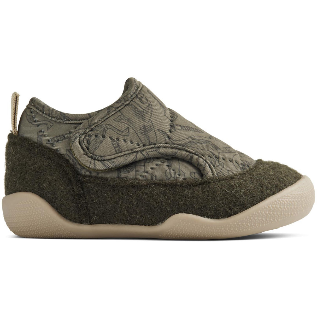 Wheat Dark Green Indoor Shoe Mulle