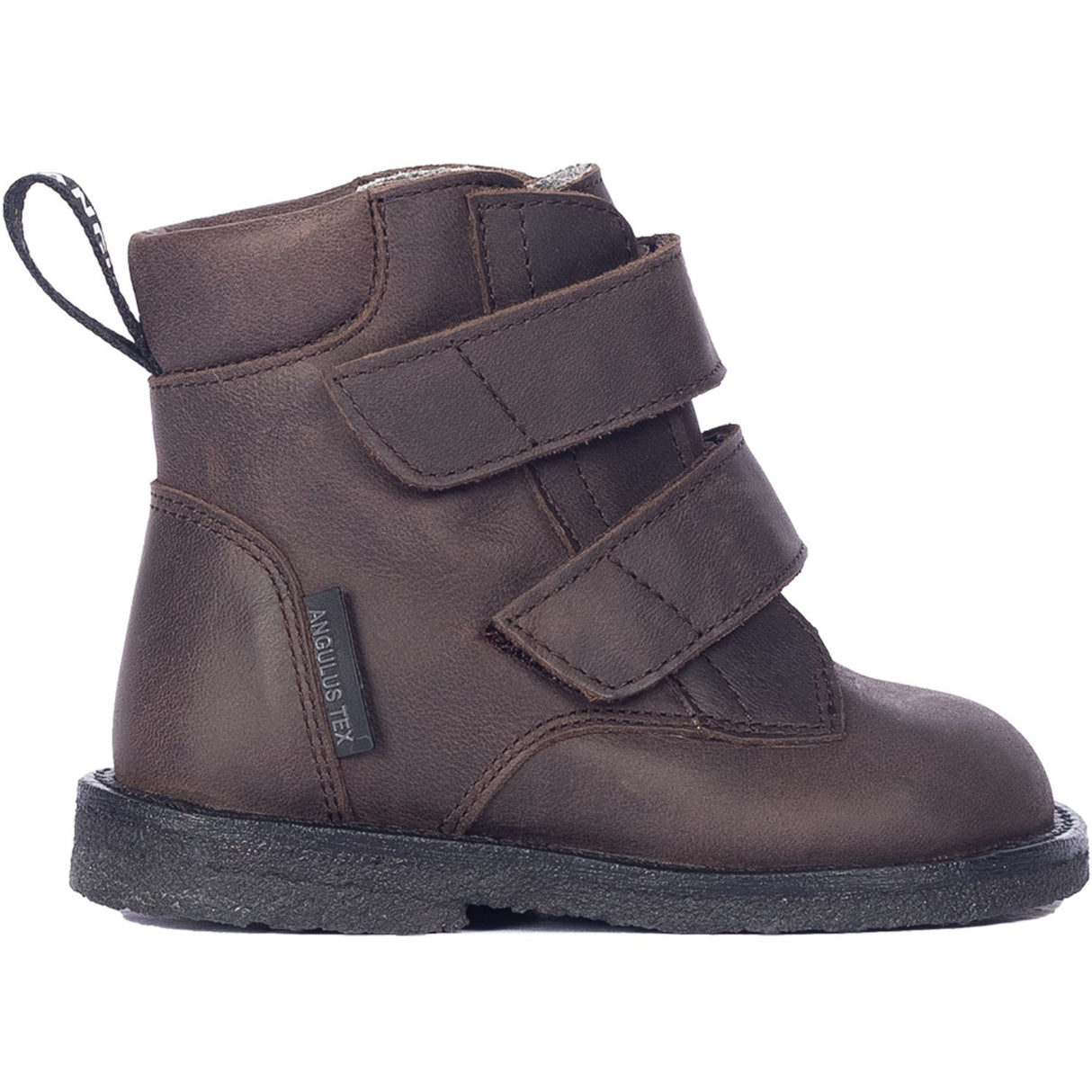 Angulus Dark Brown Beginner Tex Boot with Logo Tape and Velcro Closure 2