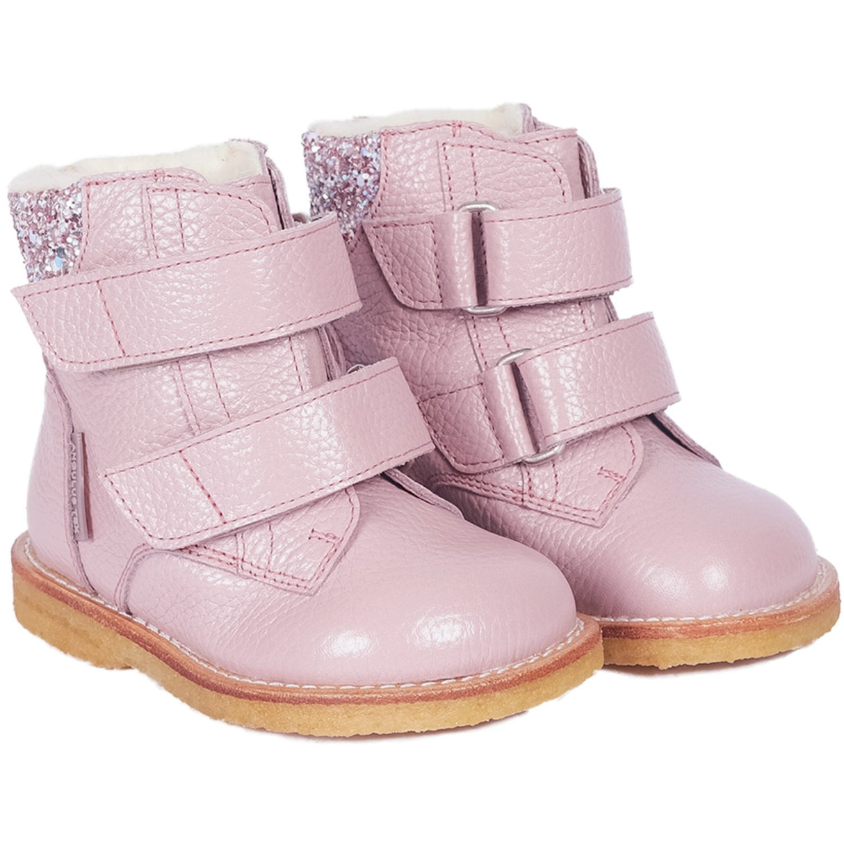 Angulus Mauve/Mauve Glitter Tex-Boot Med Glitter Og Velcro Closure