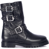 Angulus Black Tex boot with rivets, buckles and zipper