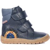 Angulus Navy/Blue Fog/Glitter Tex Boot with sparkling glitter rainbow