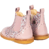 Angulus Mauve/Mauve Glitter Classic Chelsea Boot with Sparkling Glitter