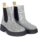 Angulus Silver Glitter/Gray/Black Glitter Chelsea Boot På Trackål