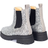 Angulus Silver Glitter/Gray/Black Glitter Chelsea Boot På Trackål