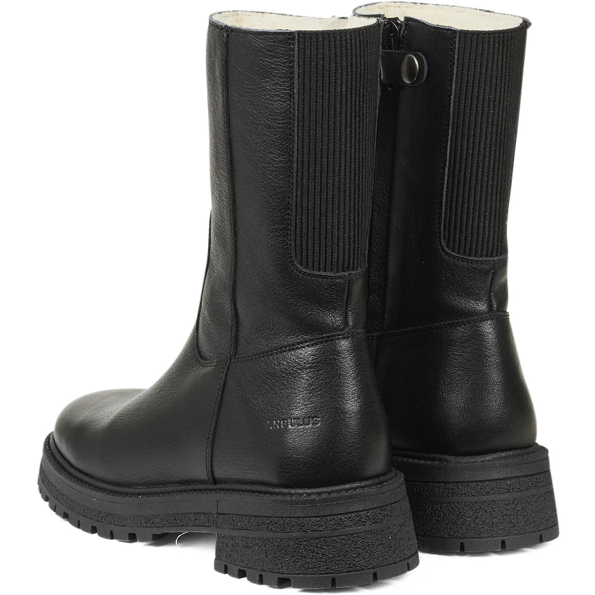 Angulus Black/Black Mid-Cut Boot with Elastic and Zipper