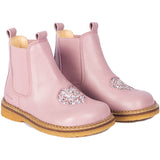 Angulus Mauve/Mauve Glitter Chelsea Heart Boot