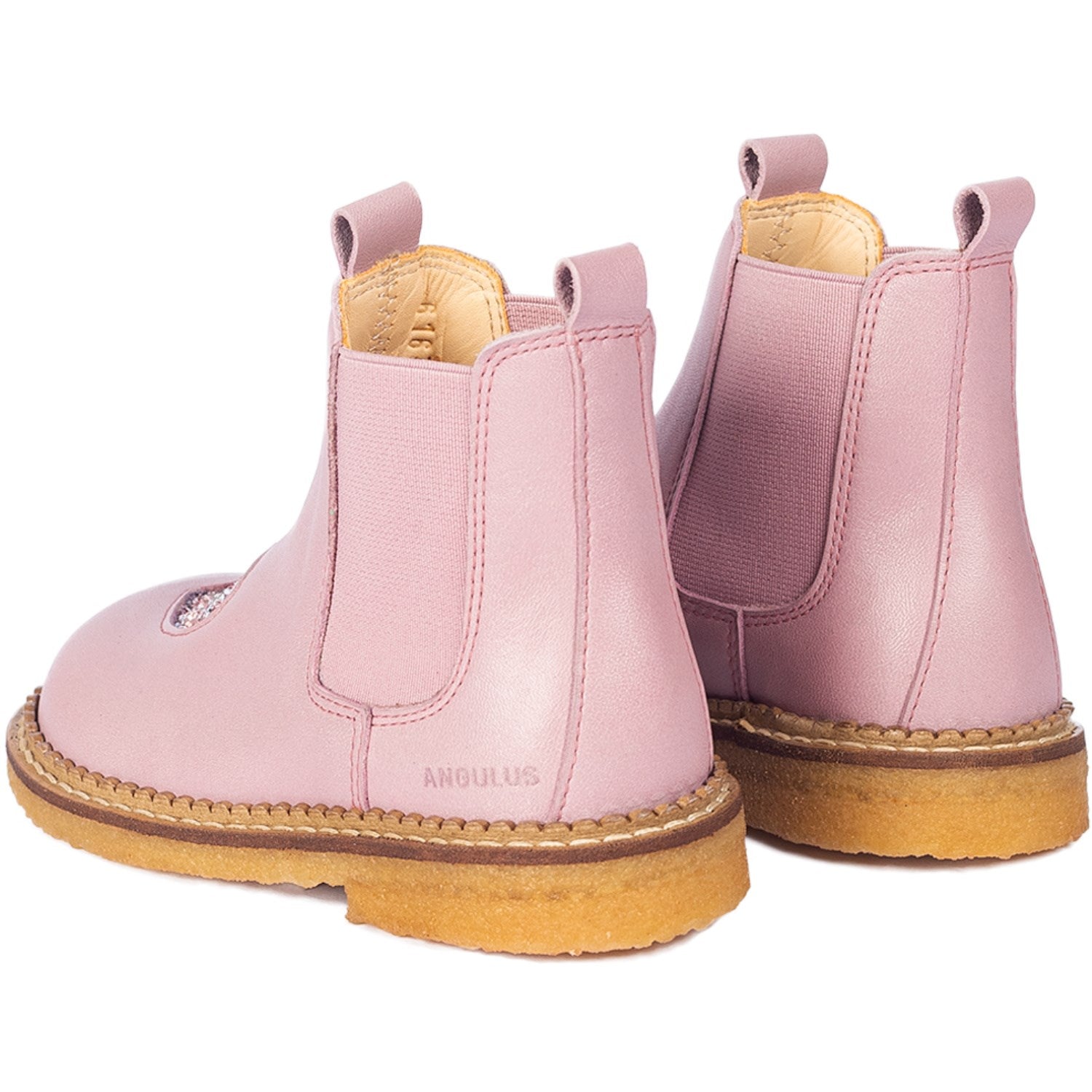 Buy Angulus Mauve Mauve Glitter Chelsea Heart Boot Luksusbaby Luksusbaby COM