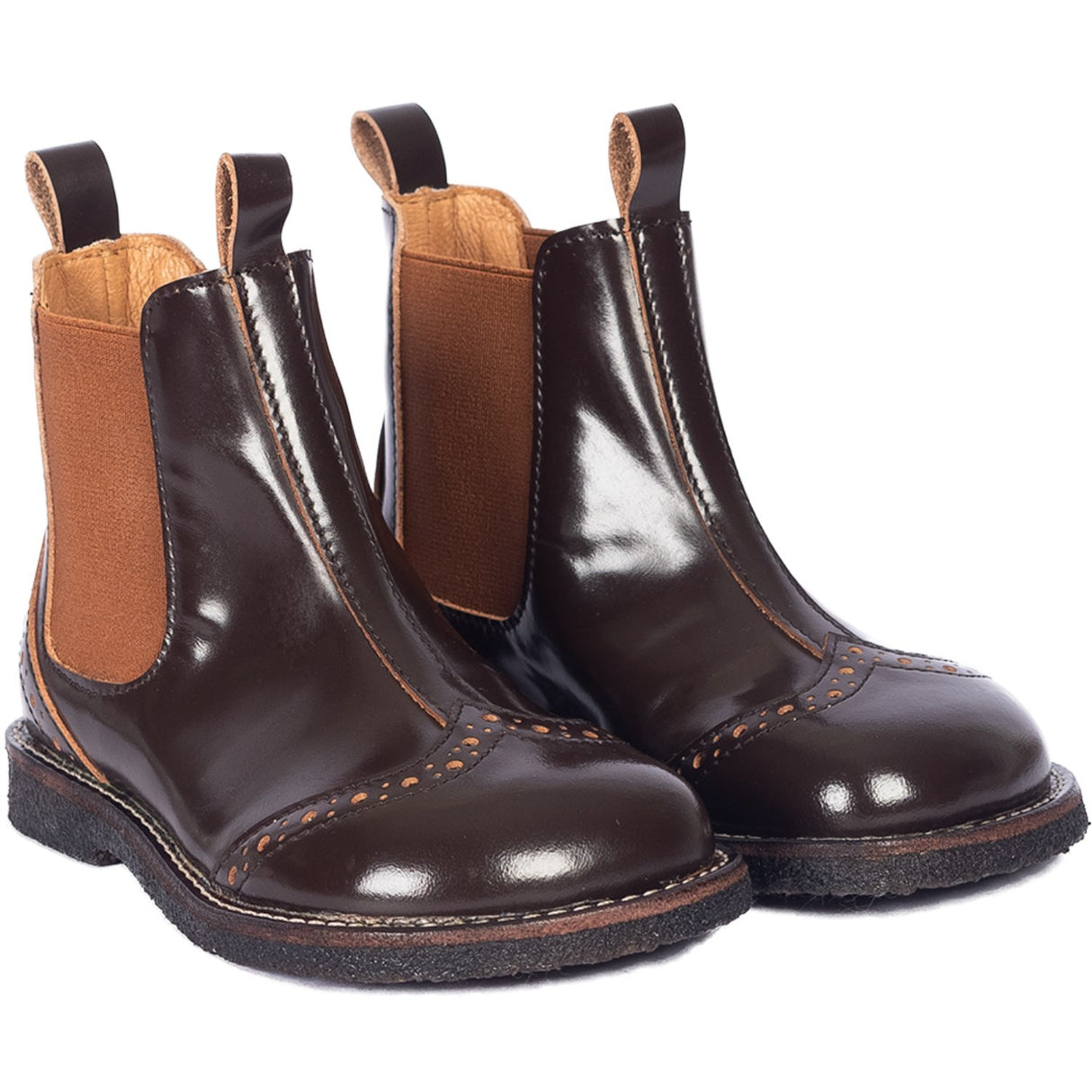 Angulus Brown/CAndnac Chelsea Boot Med BrAndue Hulmønster