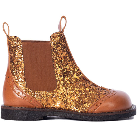 Angulus Bronze Glitter/CAndnac/CAndnac Chelsea Boot Med Funklende Bronze Glitter.