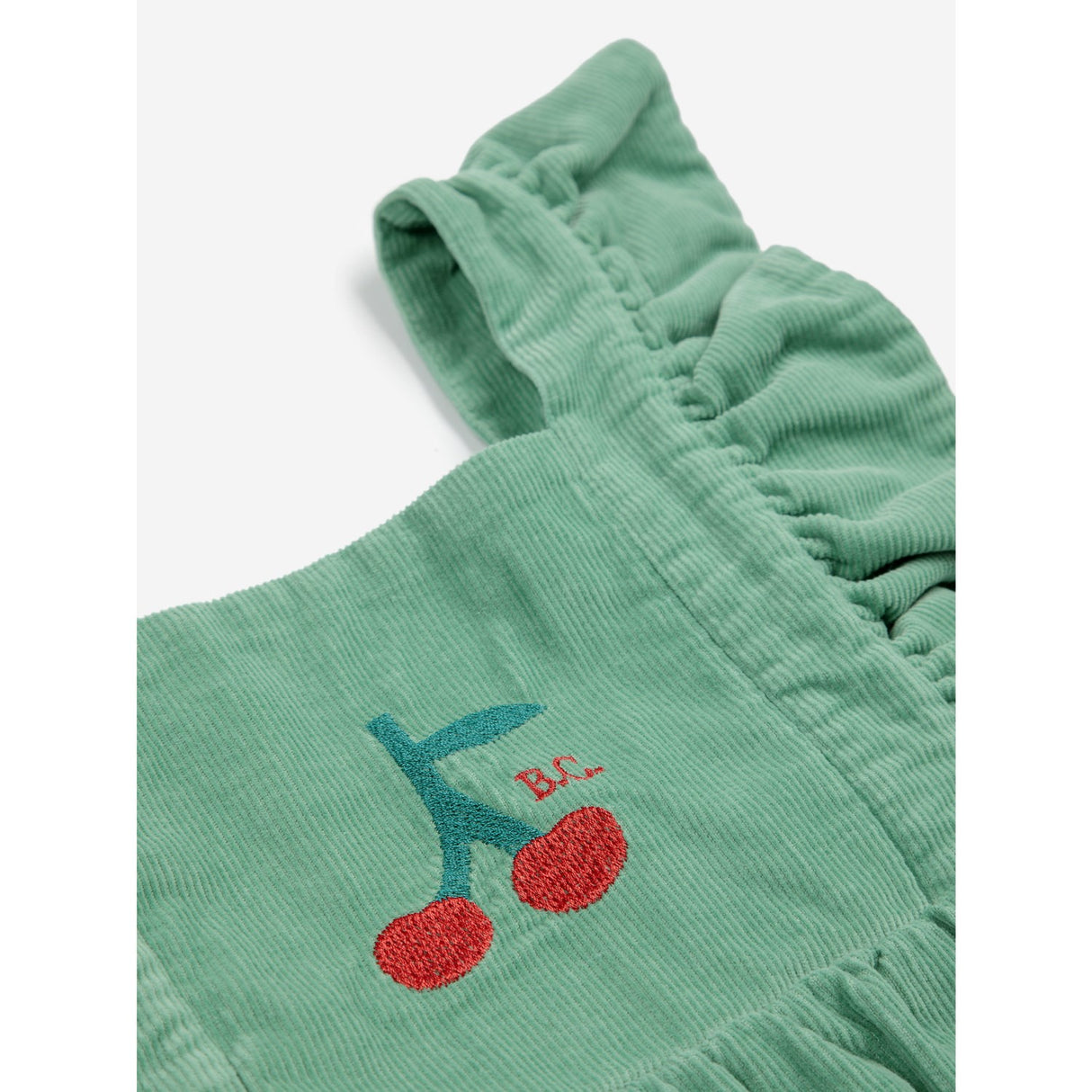 Bobo Choses Green Cherry Micro Corduroy Overall 7