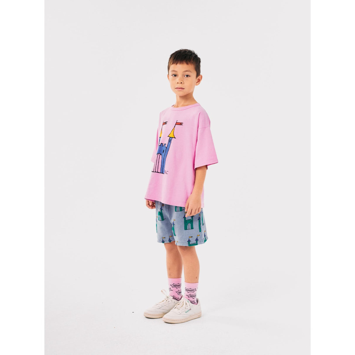 Bobo Choses Pink Faraway Castle Short Sleeve T-Shirt 4