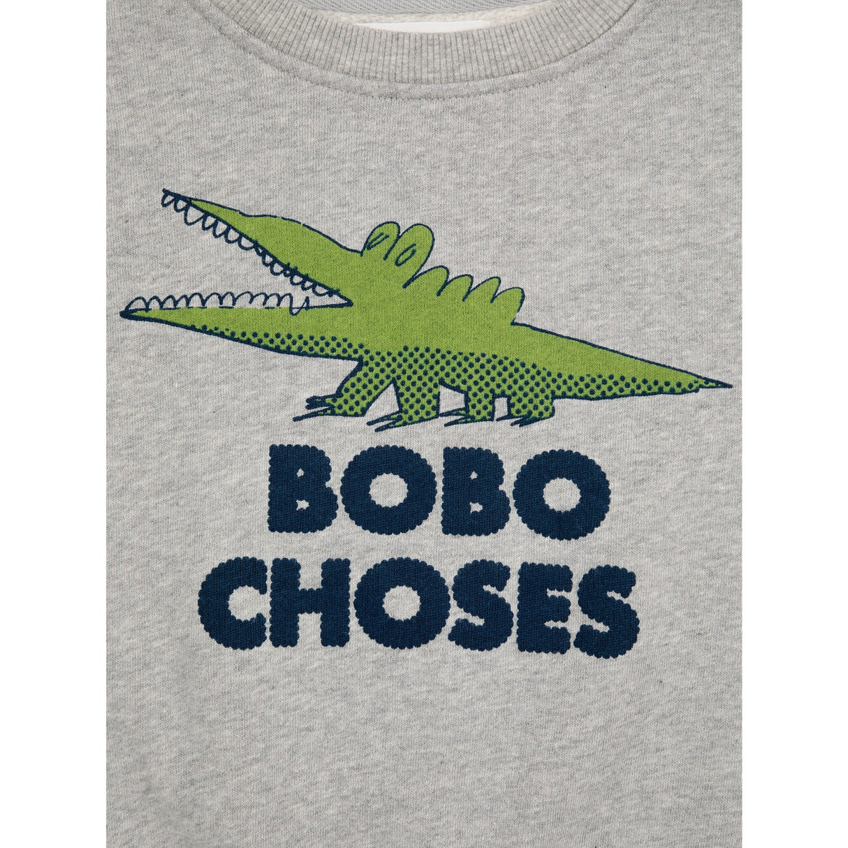 Bobo Choses Light Heather Grey Talking Crocodile Crewneck 10