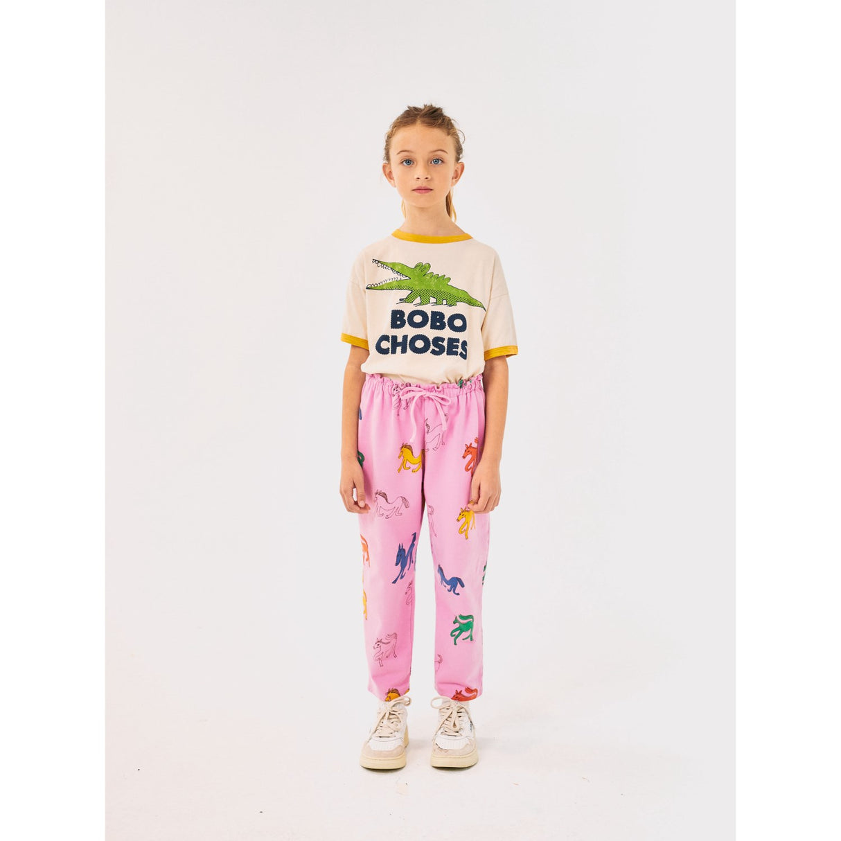 Bobo Choses Pink Wonder Horse All Over Paper Bag JAndging Pants 2