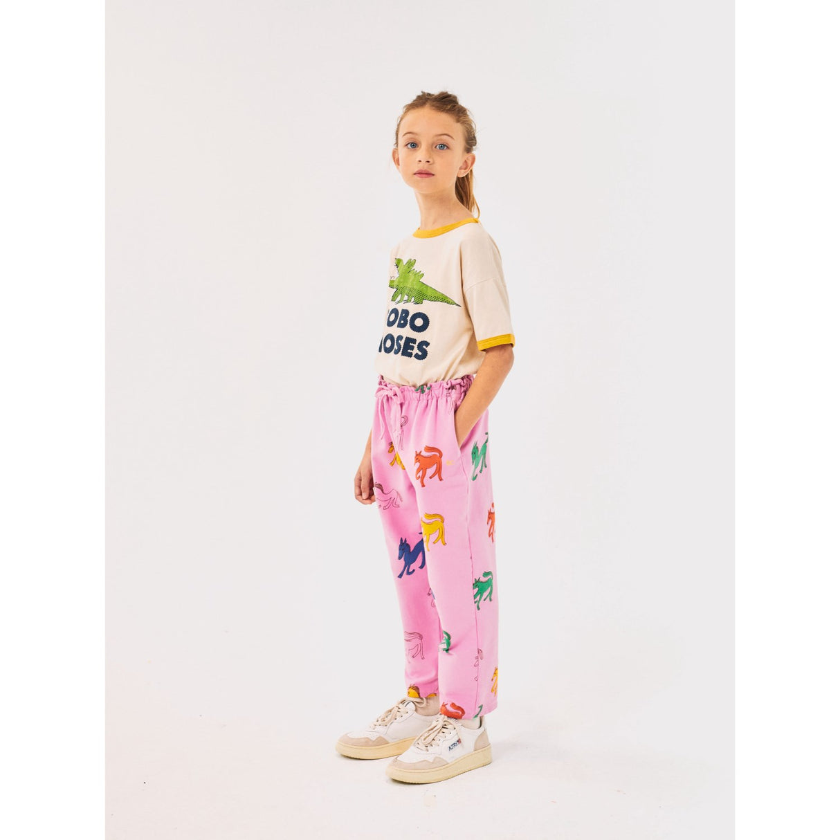 Bobo Choses Pink Wonder Horse All Over Paper Bag JAndging Pants 4