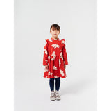 Bobo Choses Red Freedom Bird All Over Ruffle Dress