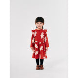 Bobo Choses Red Freedom Bird All Over Ruffle Dress