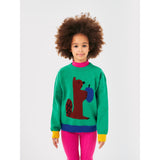 Bobo Choses Green Hungry Squirrel Jacquard Jumper 2