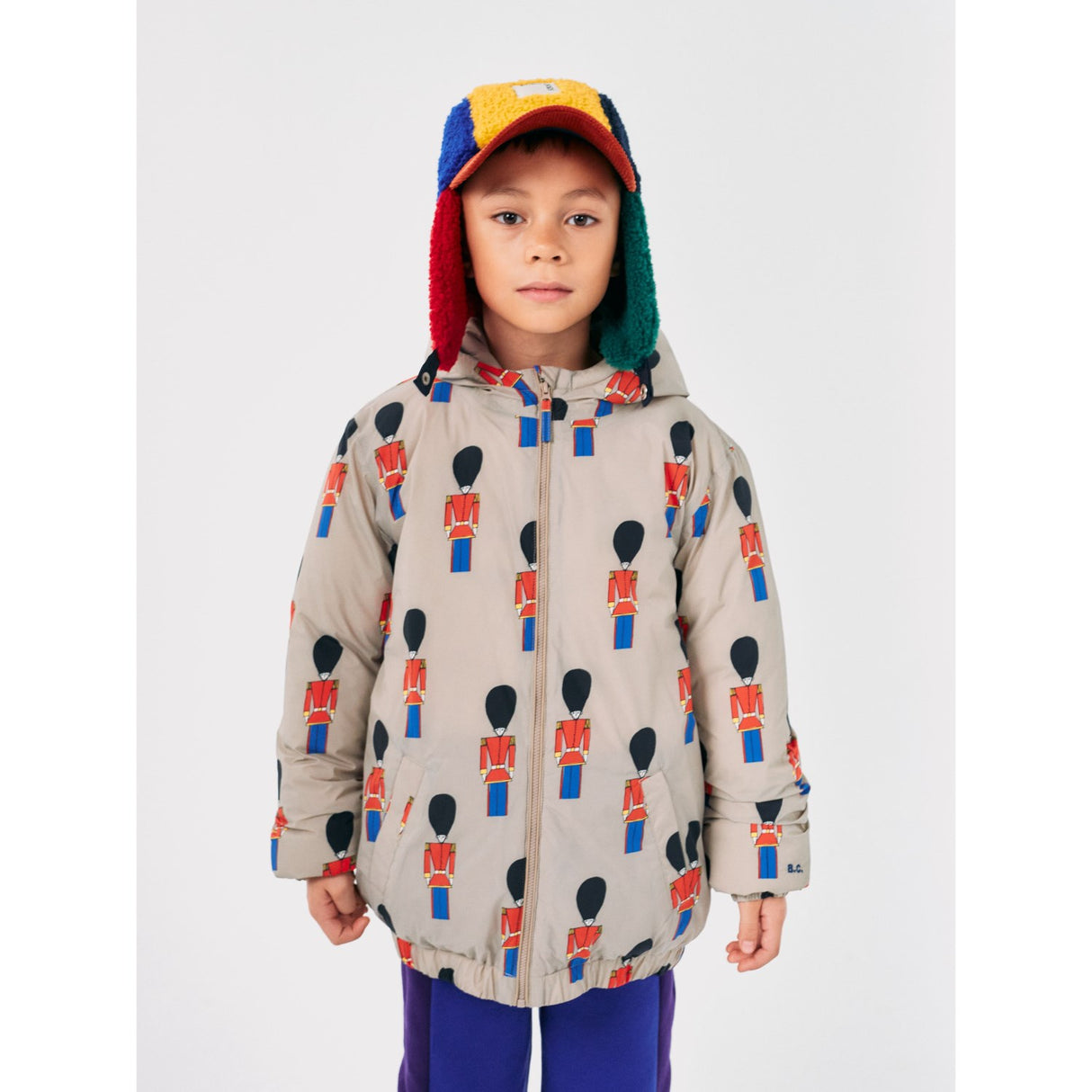 Bobo Choses Light Brown Little Tin Soldiers All Over Anorak