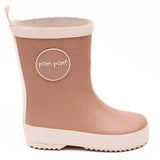 Pom Pom Rubber Boots Rose Glitter