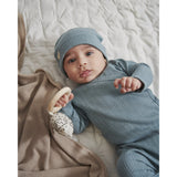 MarMar New Born Modal Pointelle Rib Blue Dove Rubello Onesie