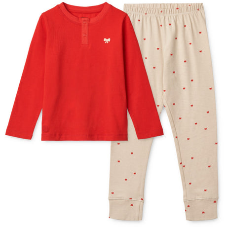 LieWood Holiday Bow Sandy / Apple Red Wilhelm Printed Pyjamas Set