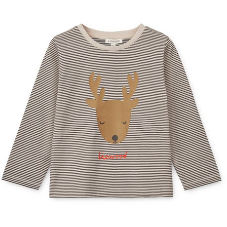 LieWood Holiday Reindeer / Stripe Navy Apia Placement Tee L/S