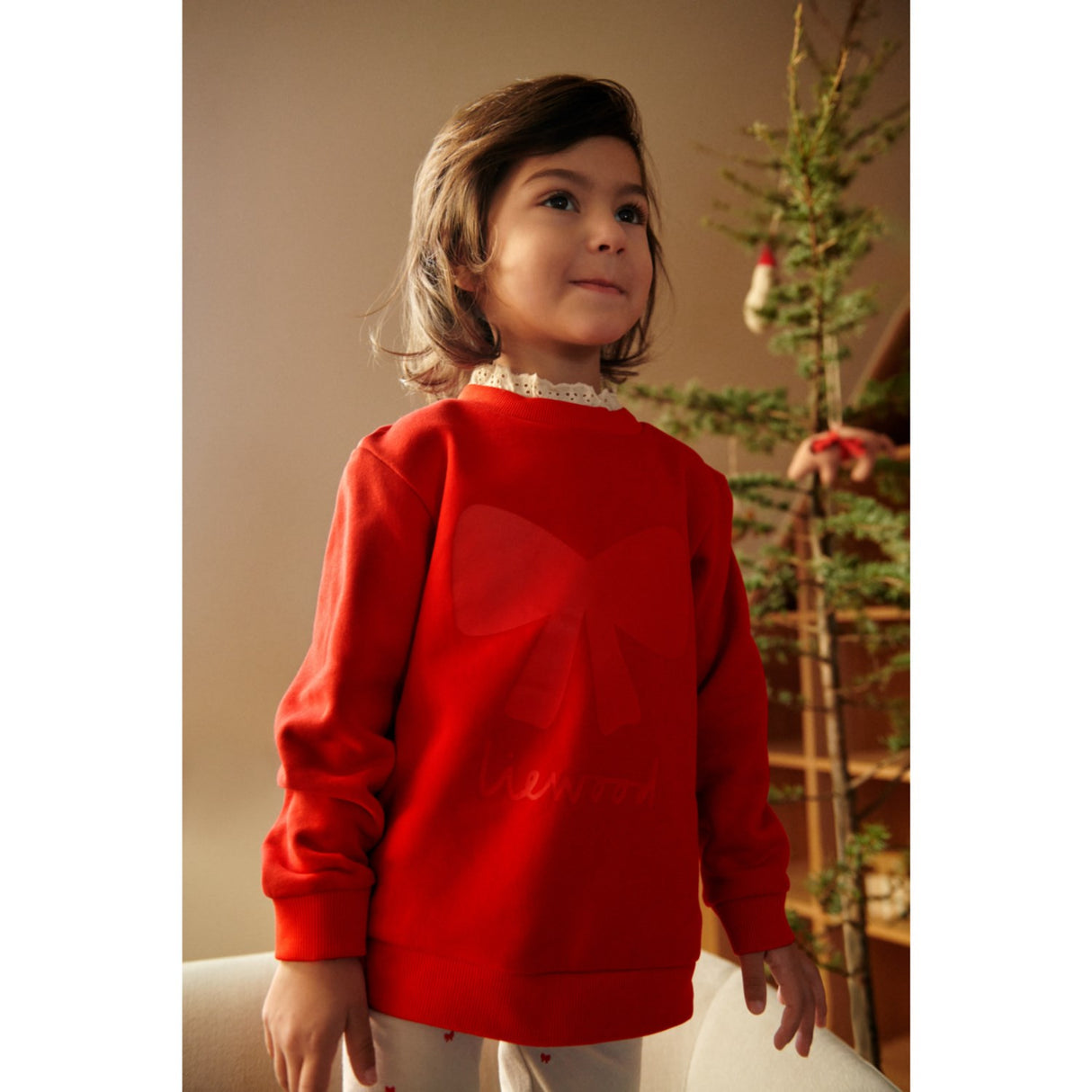 LieWood Holiday Bow Dark Red / Apple Red Rakel Sweaters