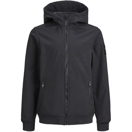 Jack & Jones Junior Black  Basic Softshell Jacket With Hood Noos