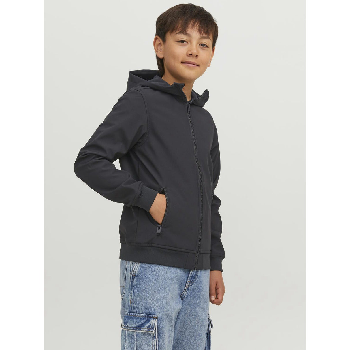 Jack & Jones Junior Black  Basic Softshell Jacket With Hood Noos 3