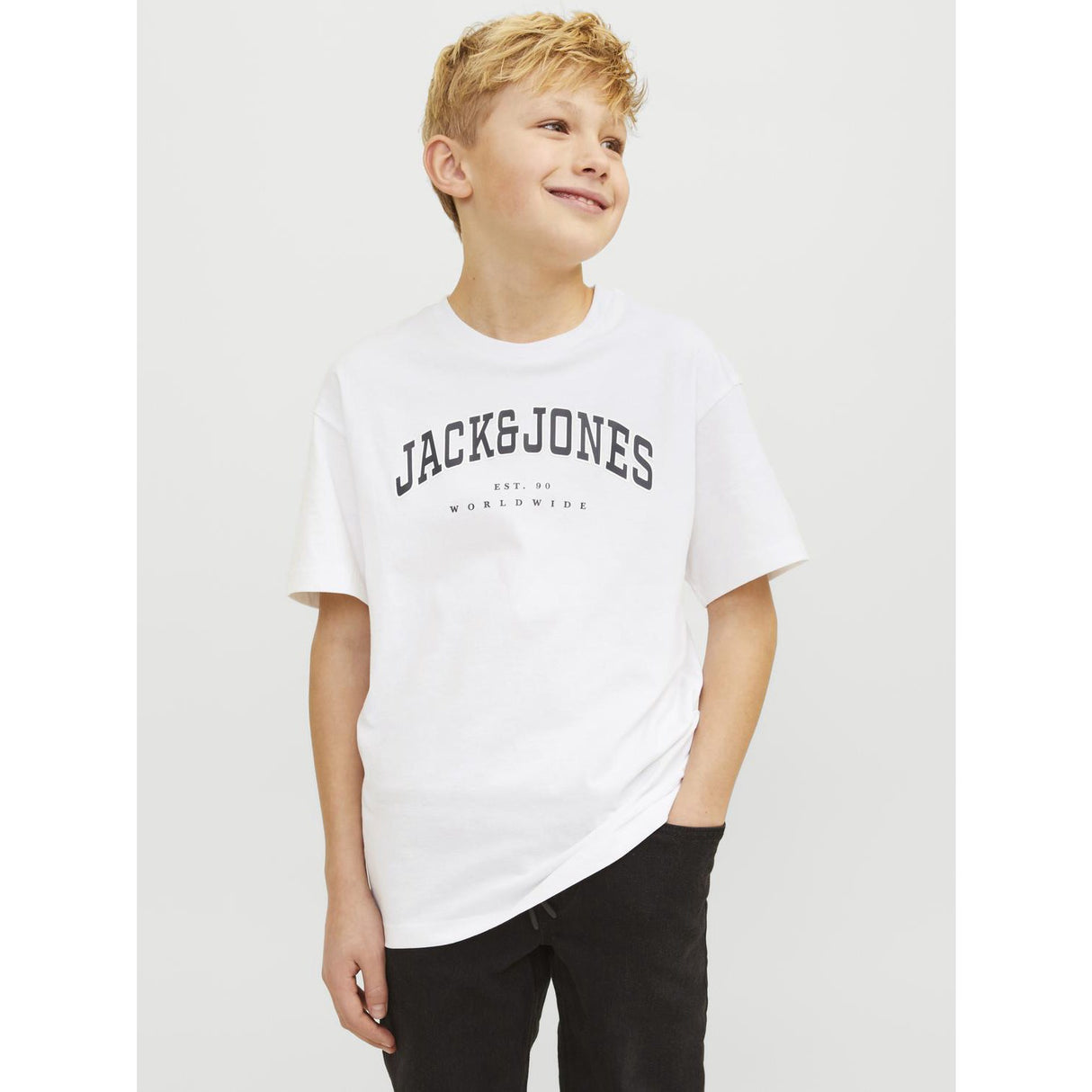 Jack & Jones Junior White  Caleb Varsity T-Shirt O-Neck Noos 3