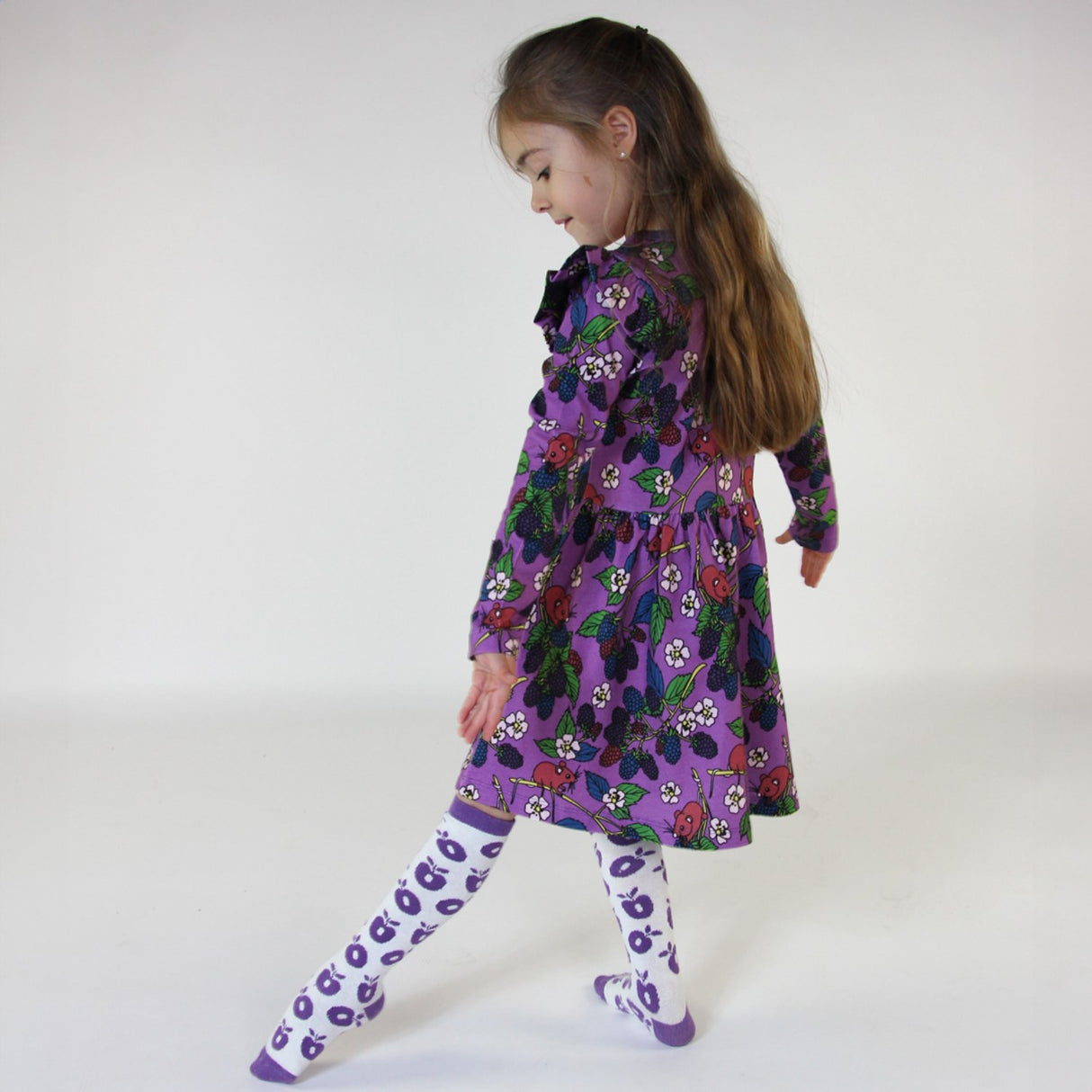 Småfolk Dusty Lavender Dress with Blackberries 3