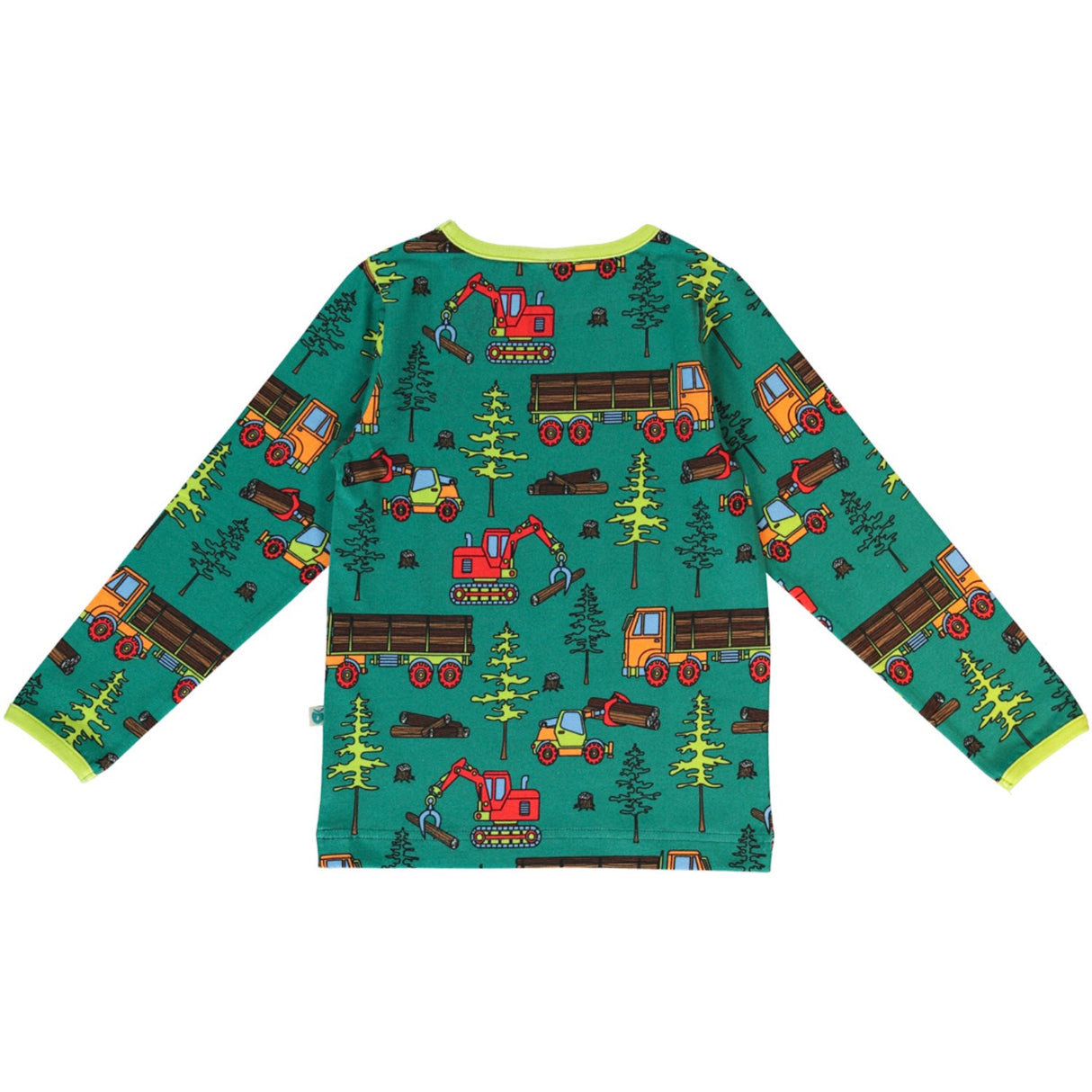 Småfolk Petroleum Green Long Sleeve Blouse With Machines 6