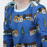 Småfolk Federal Blue Long Sleeve Jumpsuit with Tractor 4