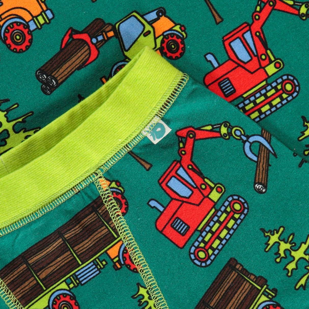 Småfolk Petroleum Green Underwear Set With Machines 5