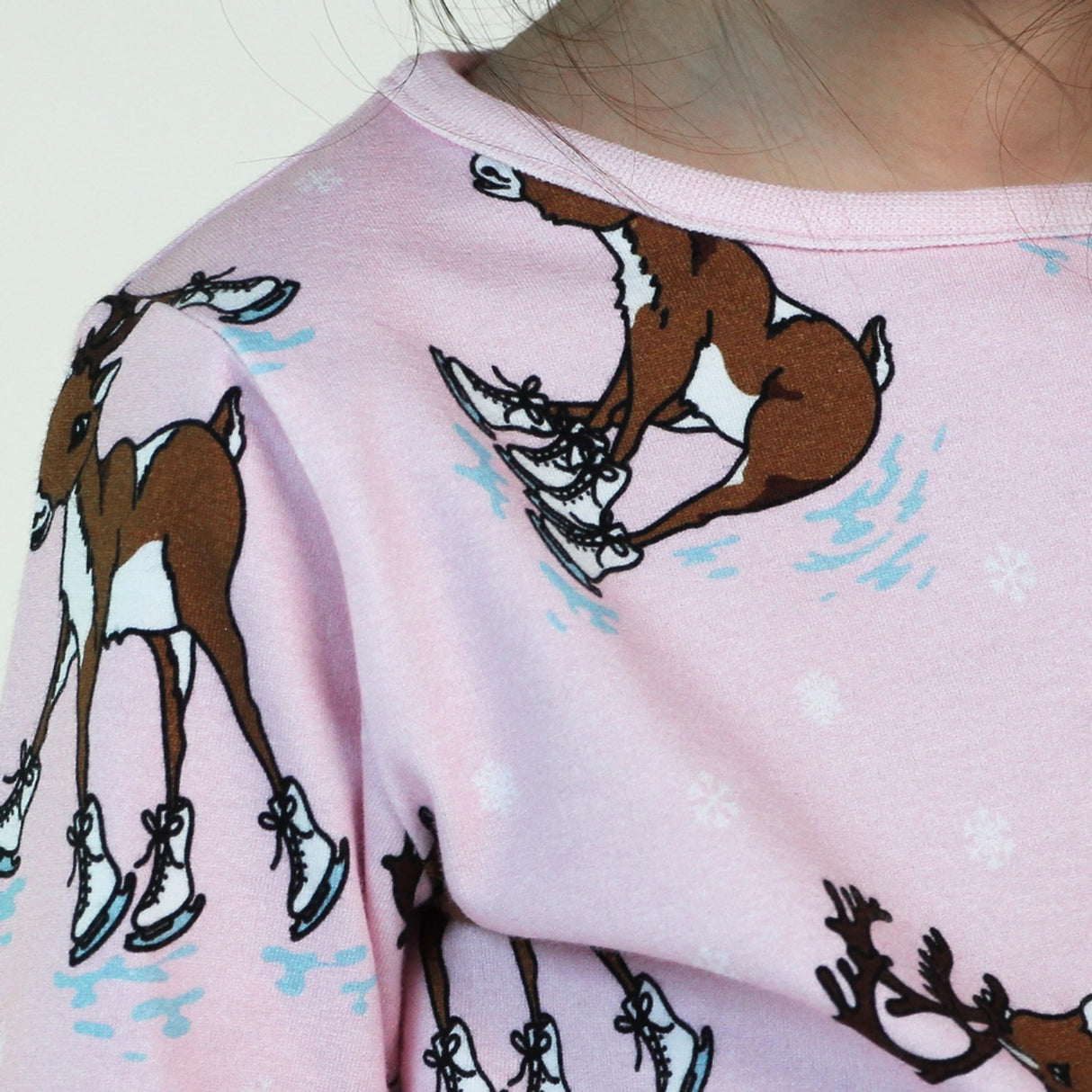 Småfolk Icy Pink Longærmet Blouse With Reindeer