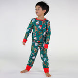 Småfolk Petroleum Green Sleepwear With Christmas Decorations