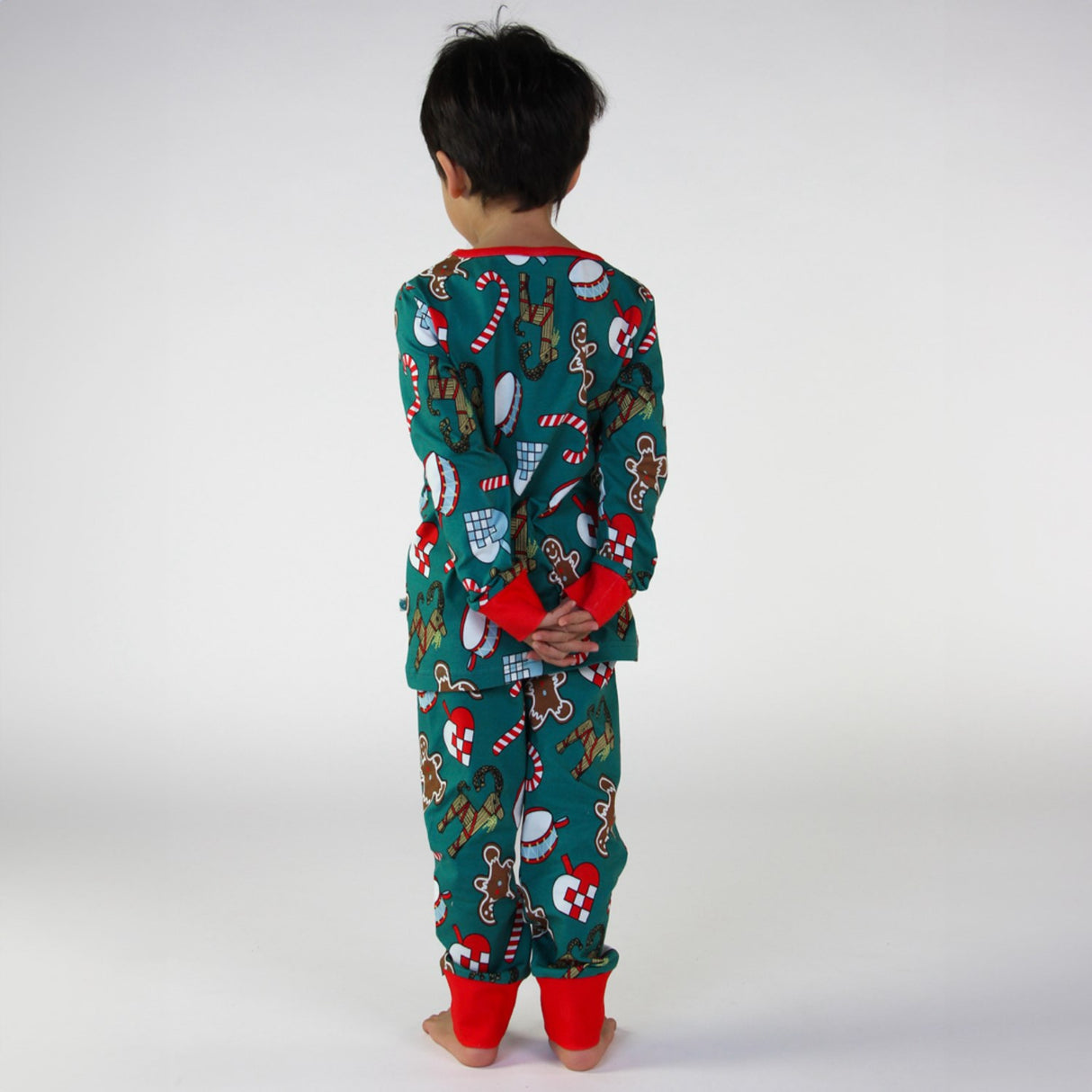 Småfolk Petroleum Green Sleepwear With Christmas Decorations