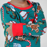 Småfolk Petroleum Green Sleepwear With Christmas Decorations