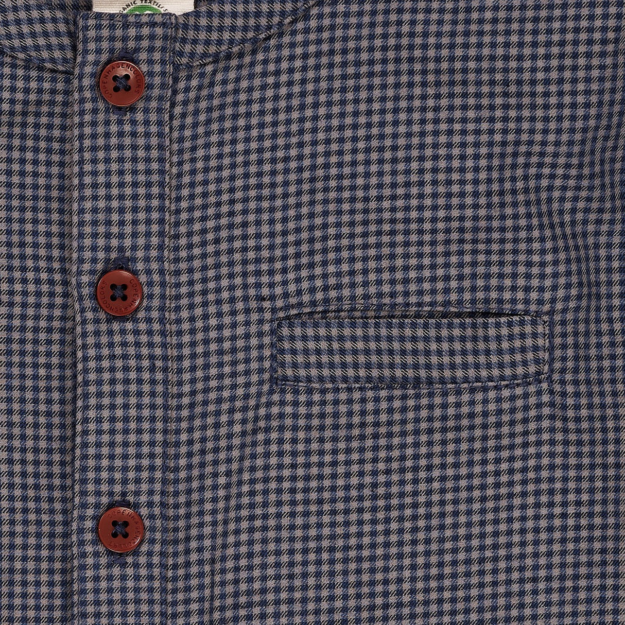 Copenhagen Colors Navy Check Combi Check Shirt W. Placket