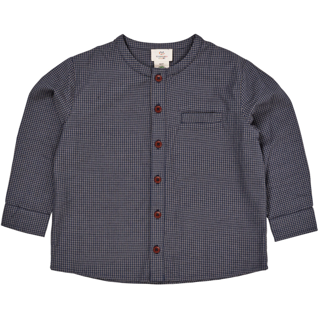 Copenhagen Colors Navy Check Combi Check Shirt W. Placket