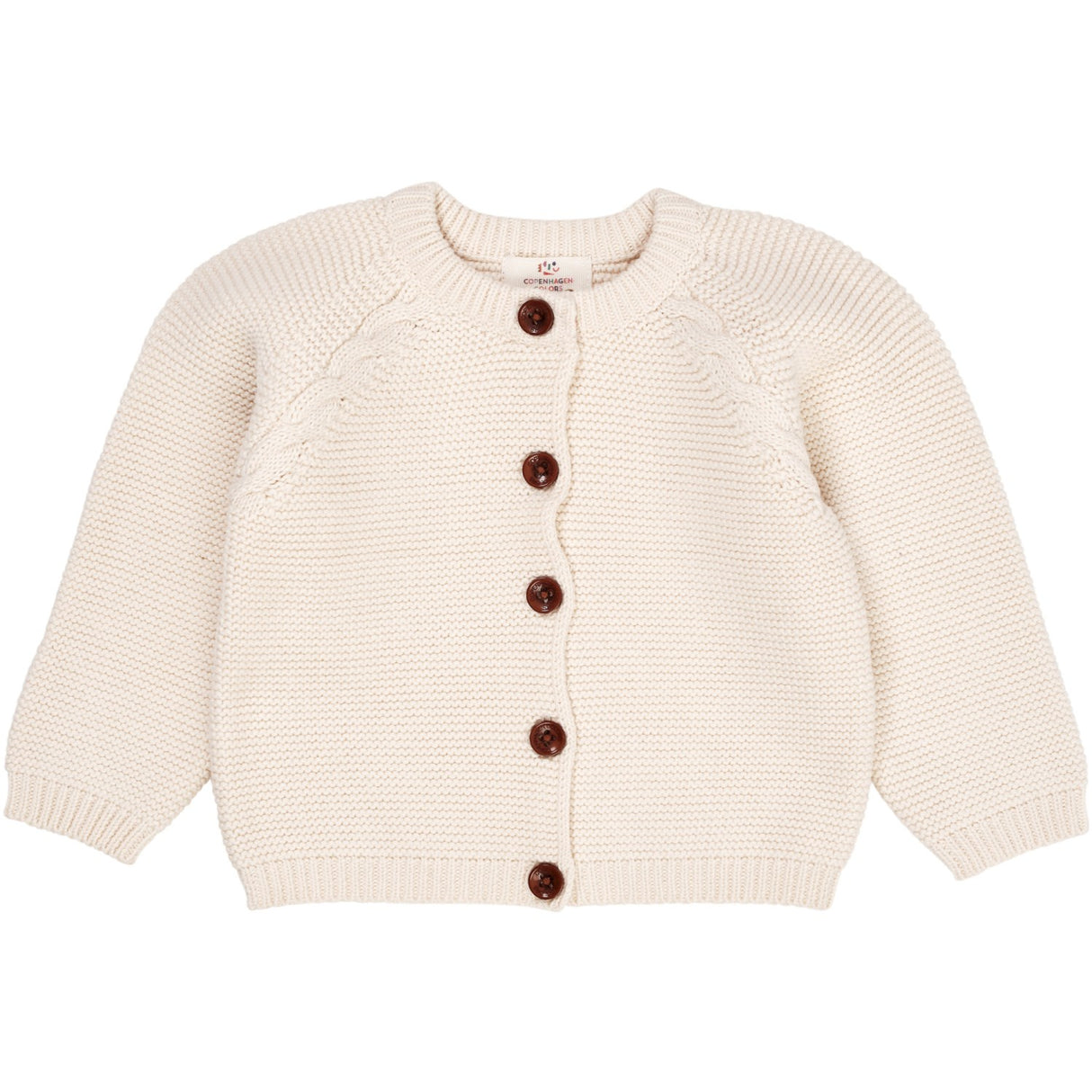 Copenhagen Colors Cream Classic Baby Cotton Cable Cardigan