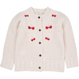 Copenhagen Colors Cream Lambwool Cardigan W. Bow Emb