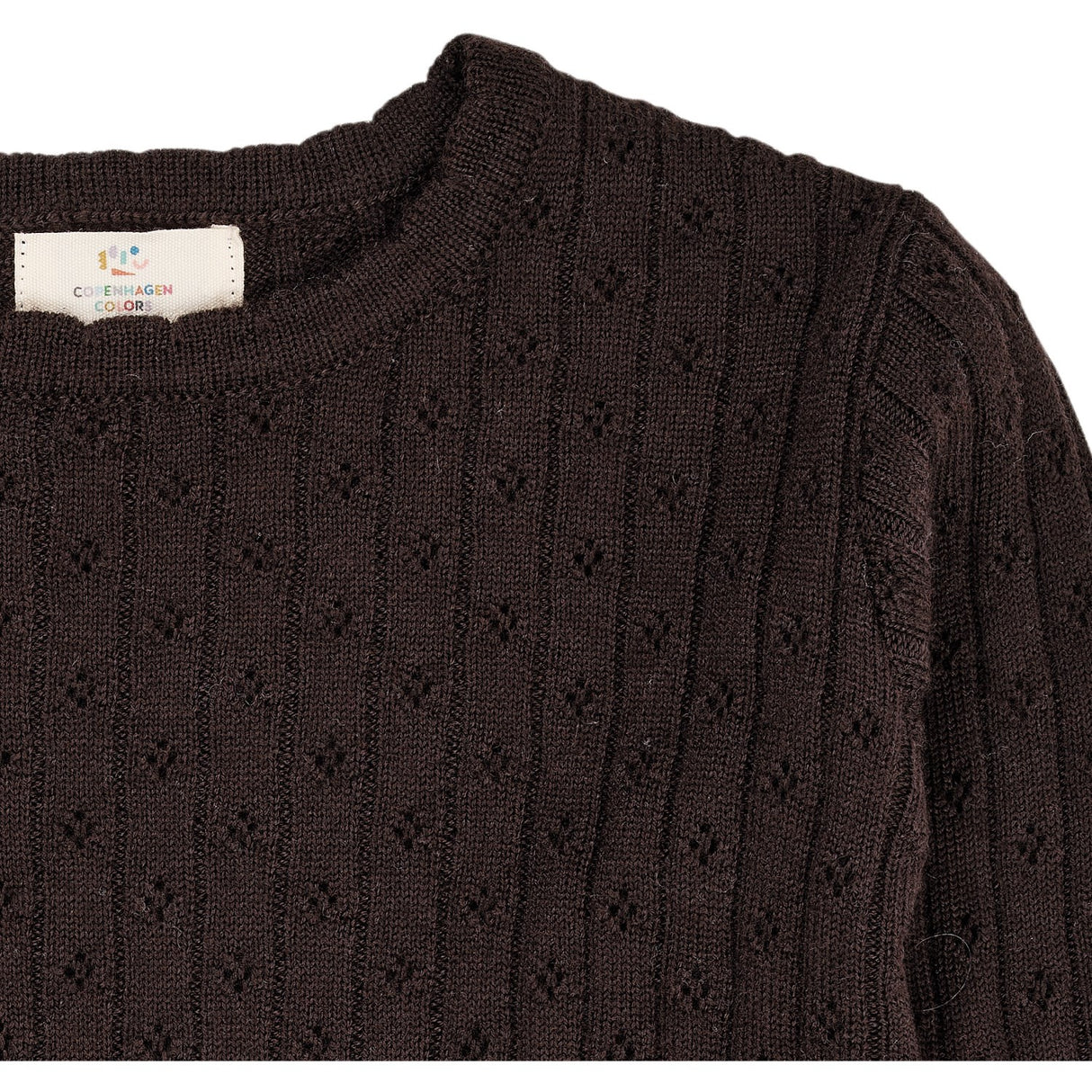 Copenhagen Colors DK Brown Merino Classic Pointelle Blouse