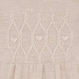 Copenhagen Colors Pale Cream Melange Merino Cable Dress W. Hearts